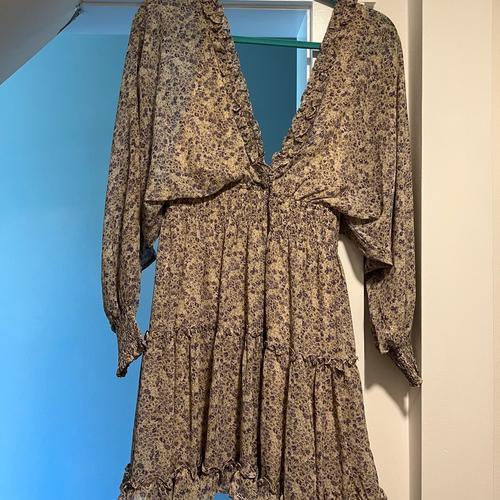 Smocked wrist and waist, flowy dress